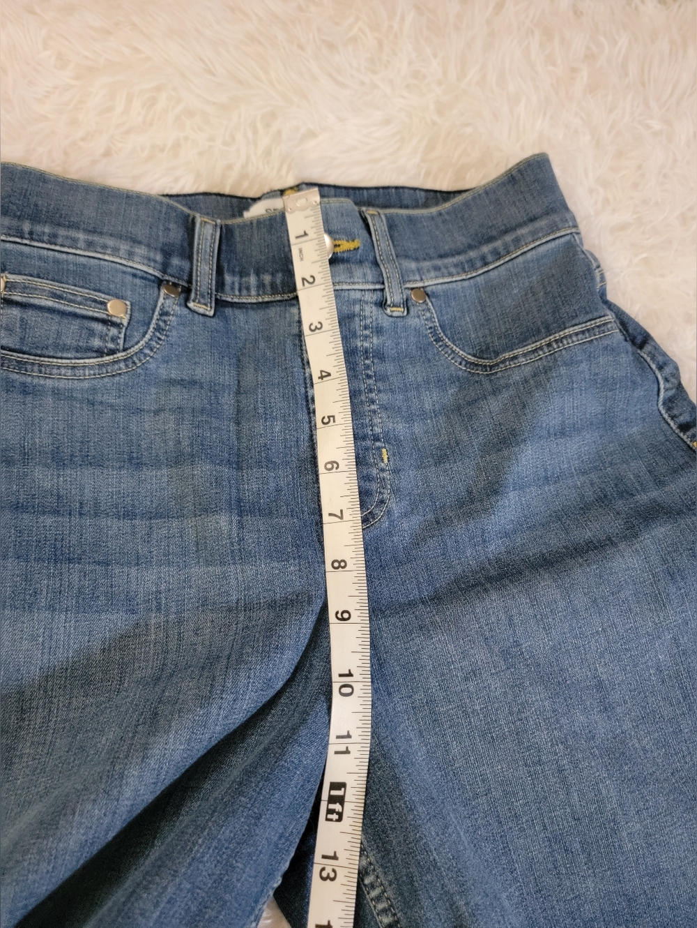 Spanx Vintage Womens Indigo High-Rise Pull-On Shaping Jean Shorts Size Small 4-6 - Picture 12 of 16